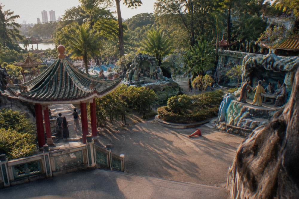 Open-air park grounds in Singapore in the late afternoon light